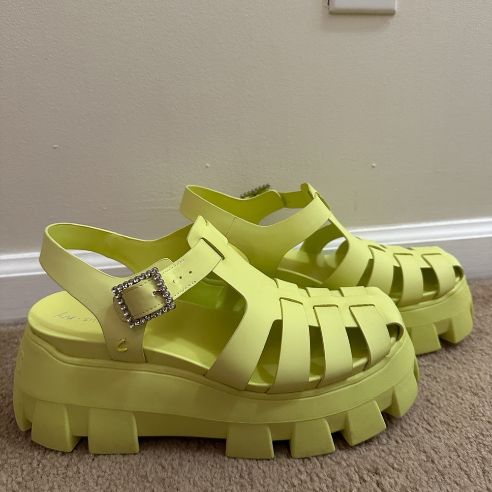 Women’s Circus NY by Sam Edelman Yellow Alyson Platform Sandals Shoes US Size 10 - Picture 14 of 16